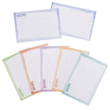 Juvale Double-Sided 4 x 6 Recipe Cards for Cooking and Kitchen, Watercolor Design (60 Pack). View a larger version of this product image.