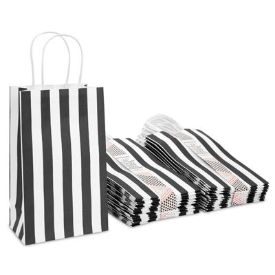 Black Square Paper Party Gift Bags & Tissue Wrap ~ Boutique Shop Loot Bag 