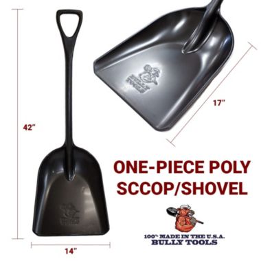 Bully Tools One Piece Poly Scoop/Shovel with D-Grip, Terra, 42inch. View a larger version of this product image.