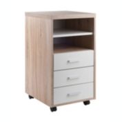 Winsome Kenner Mobile Storage Cabinet, 3 Drawers, 2 Shelves, White
