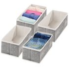 Alternate image 1 for mDesign Soft Fabric Dresser Drawer and Closet Storage Organizer, 4 Pack