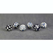 AA Importing Set of Six 2.5" Blue and White Decorative Balls