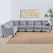 Contemporary Home Living 7-Piece Ash Gray Contemporary Style Sectional Couch Sofa 35.5"