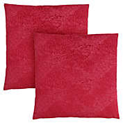 Monarch PILLOW - 18"X 18" / RED FEATHERED VELVET / 2PCS