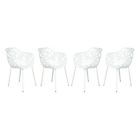 Alternate image 0 for LeisureMod Modern Devon Aluminum Armchair, Set of 4 - White