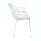 Alternate image 3 for LeisureMod Modern Devon Aluminum Armchair, Set of 4 - White