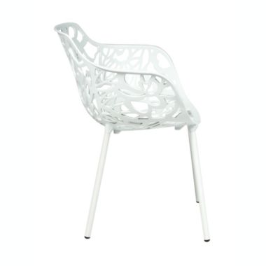 LeisureMod Modern Devon Aluminum Armchair, Set of 4 - White. View a larger version of this product image.