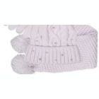 Alternate image 2 for Fab Big Girl's 3 Pc Sparkly Knit Hat Scarf & Gloves Set Purple Size Regular