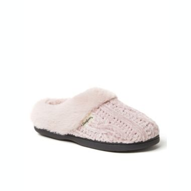Dearfoams Womens Claire Cable Knit Chenille Clog. View a larger version of this product image.