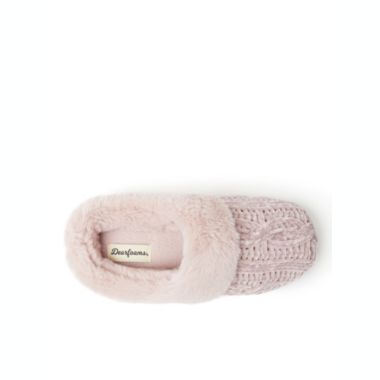 Dearfoams Womens Claire Cable Knit Chenille Clog. View a larger version of this product image.
