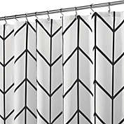 mDesign Chevron Print - Easy Care Fabric Shower Curtain
