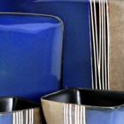 Alternate image 2 for Elama Uptown Loft 16 Piece Double Bowl Stoneware Dinnerware Set with Service for 4