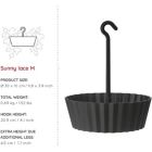 Alternate image 3 for Tree Nest (#122647) Sunny Hanging Lace Pattern Planter Round, Anthracite - 12&reg;