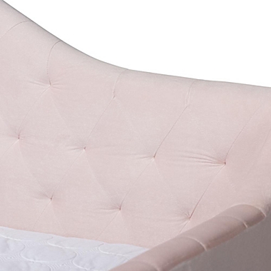 Baxton Studio Baxton Studio Perry Modern And Contemporary Light Pink Velvet Fabric Upholstered And Button Tufted Full Size Daybed - Light Pink. View a larger version of this product image.