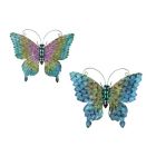 Alternate image 0 for Things2Die4 Set of 2 Multicolor Metal Butterfly Wall Decor Outdoor Indoor Hanging Sculptures