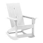 Alternate image 2 for Emma and Oliver Harmon Modern All-Weather White Poly Resin Adirondack Rocking Chair for Indoor/Outdoor Use
