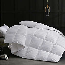 Unikome All Season Down and  White Goose Feather Fiber Comforter, 500TC 100% Cotton Shell, King