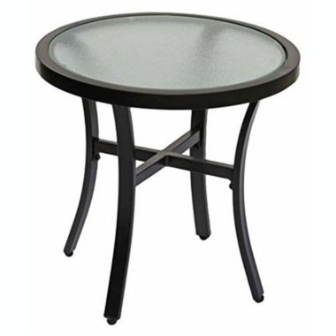 Garden Elements Bellevue 20 Round Glass Top Table. View a larger version of this product image.