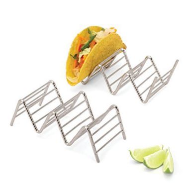 Taco Holders Set of 2 Premium Stainless Steel Stackable Stands, Each Rack Holds 2 or 3. View a larger version of this product image.