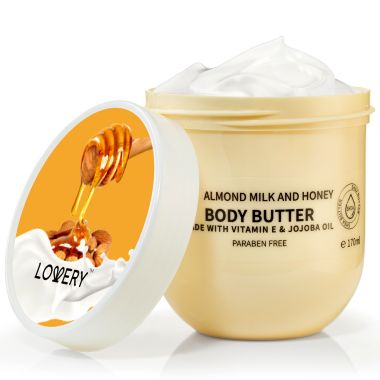 Lovery Almond Milk & Honey Body Butter - Ultra Hydrating Shea Butter Cream. View a larger version of this product image.