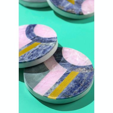 GAURI KOHLI Provence Marble Coasters, Set of 4. View a larger version of this product image.