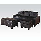 Alternate image 1 for Yeah Depot Lyssa Sectional Sofa & Ottoman in Black Bonded Leather Match
