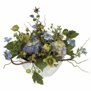 Nearly Natural 20" Purple Artificial Hydrangea Floral Centerpiece. View a larger version of this product image.