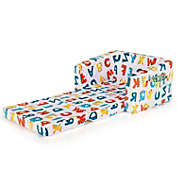 Slickblue 2-in-1 Convertible Kids Sofa with Velvet Fabric-Multicolor