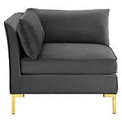 Modway Ardent Performance Velvet Sectional Sofa Corner Chair - Gray EEI-3985-GRY