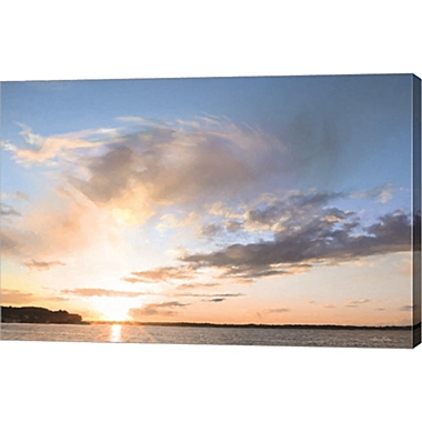 LARGE MODERN RED SEASCAPE SUNSET CANVAS PICTURE 44"x20" 