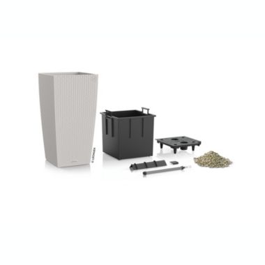 Lechuza USA 30" Gray All In One Cube Wicker Planter. View a larger version of this product image.