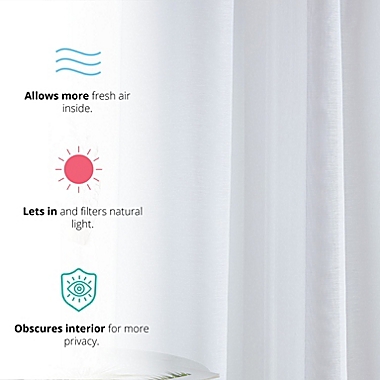 THD Basics 2 Piece Semi Sheer Voile Window Curtain Drapes Grommet Top Panels for Bedroom, Living Room & Kids Room - Set of 2 panels. View a larger version of this product image.
