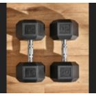 Alternate image 1 for Soozier Hex Rubber Free Weight Dumbbells 50 Lbs. Set of 2 with Steel Handles, Hand Weight for Strength Workout Training, Black