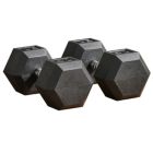 Alternate image 2 for Soozier Hex Rubber Free Weight Dumbbells 50 Lbs. Set of 2 with Steel Handles, Hand Weight for Strength Workout Training, Black