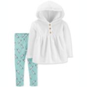 Carter&#39;s Baby Girls 2-Pc. Faux-Velboa Hoodie & Unicorn-Print Leggings Set White Size 9M
