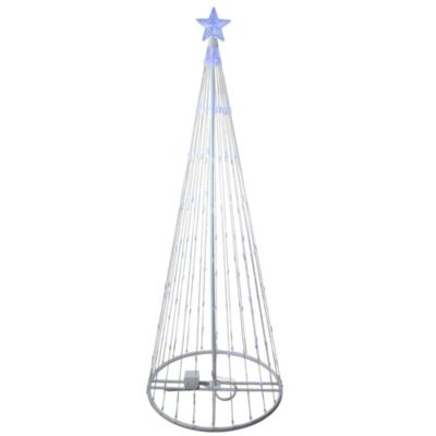 Northlight 12&#39; Pre-Lit Blue LED Show Cone Christmas Tree Outdoor Decor