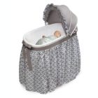 Alternate image 2 for Badger Basket Co. Wishes Oval Bassinet - Full Length Skirt - Gray/Lantern