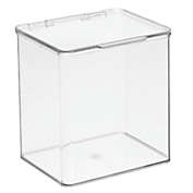 mDesign Plastic Stackable Household Storage Container with Lid