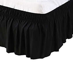 PiccoCasa Elastic Wrap Ruffled Bed Skirt With 15