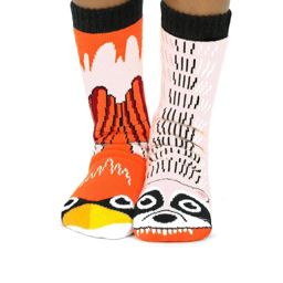 RACCOON & CARDINAL PALS SOCKS ~ KIDS SIZE