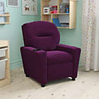 Alternate image 0 for Flash Furniture Contemporary Purple Microfiber Kids Recliner With Cup Holder - Purple Microfiber