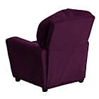 Alternate image 3 for Flash Furniture Contemporary Purple Microfiber Kids Recliner With Cup Holder - Purple Microfiber