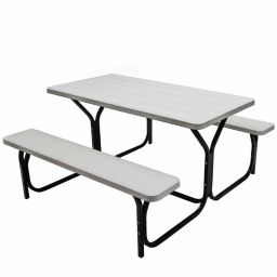 Gymax Picnic Table Camping Picnic Bench Set Backyard Garden Patio Dining Party