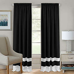 Kate Aurora 2 Pack Shabby Linen Farmhouse Sheer Flax Window Curtains - 52 in. W x 63 in. L, Black