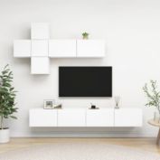 vidaXL 7 Piece TV Cabinet Set White Engineered Wood