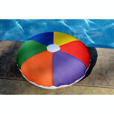 The Pool Supply Shop 26" Beach Ball Multi-Color Round Flat Floating Swimming Pool Pillow. View a larger version of this product image.