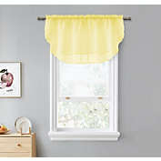 Kate Aurora Living Double Layered Sheer Rod Pocket Ascot Window Valances - 55 in. W x 24 in. L, Yellow