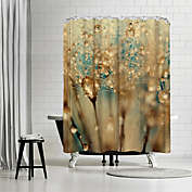 Americanflat Shower Curtain with Exclusive Artist Designs - Droplets of Gold by Ingrid Beddoes - 74 x 71 Inches