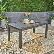 Contemporary Home Living 79" Gray Contemporary Rectangular Expandable Outdoor Patio Dining Table