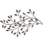 Alternate image 1 for HomeRoots Home Decor Distressed Metal Blowing Leaves Wall Decor - 321353
